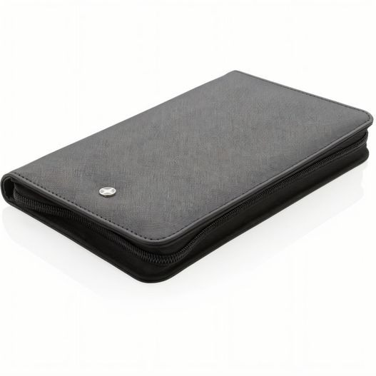 eine schwarze geldbörse mit knopf an der vorderseite Swiss Peak Heritage RCS rPU RFID Travel Wallet (Bild 1)