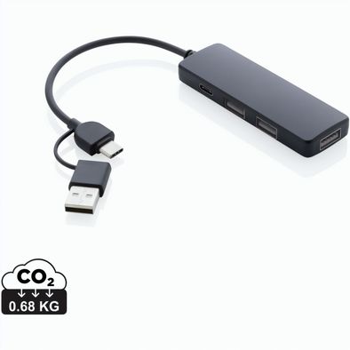 Produktabbildung RCS recycelter USB-Hub mit Dual-Input RCS recycelter USB-Hub mit Dual-Input