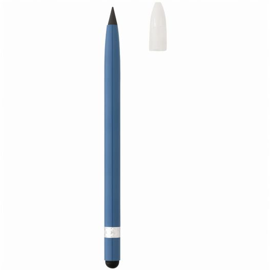 blauer bleistift mit weißer spitze und schwarzer spitze Tintenloser Stift aus Aluminium mit Radiergummi (Bild 1)