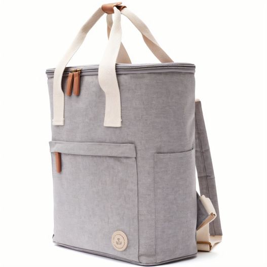 ein grauer rucksack mit einem braunen ledergriff VINGA Sortino Wanderkühlrucksack (Bild 1)