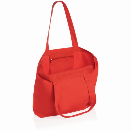 eine rote tasche mit einem reißverschluss auf der innenseite Impact Aware™ 240g/m² rCanvas Shopper mit Tasche (Bild 1)