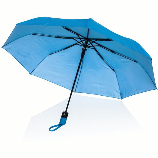 blauer regenschirm mit schwarzem griff auf weißem hintergrund 21" Impact AWARE™ 190T Mini-Regenschirm mit Auto-Open (Bild 1)