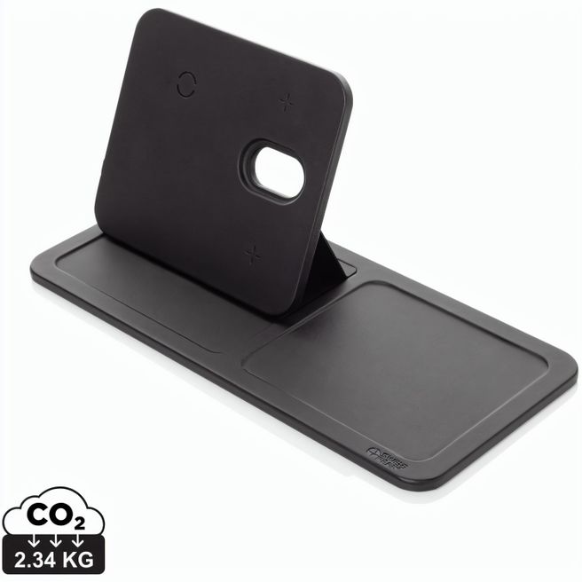 Swiss Peak 3-in-1- Wireless-Charging Desk-Tray aus RCS rPU