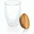 Doppelwandiges Borosilikatglas mit Bambusdeckel 350ml (Bild 3)