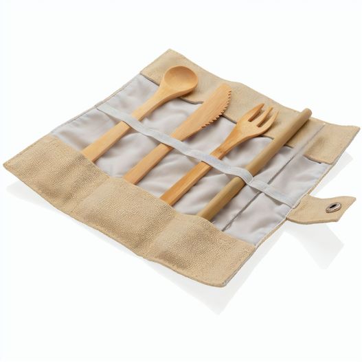 Produktabbildung Wiederverwendbares Bambus Reisebesteck Wiederverwendbares Bambus Reisebesteck (Bild 1)