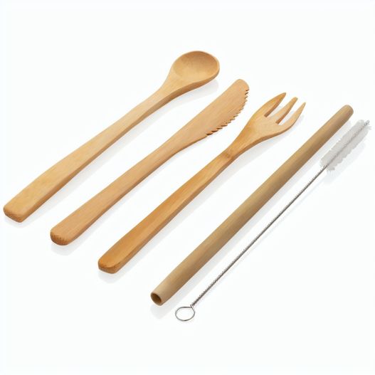 Wiederverwendbares Bambus Reisebesteck (Bild 1)