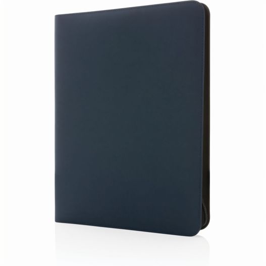 ein blaues ipad gehäuse mit schwarzem deckel Impact Aware™ Deluxe 300D Tech Portfolio mit Reißverschluss (Bild 1)