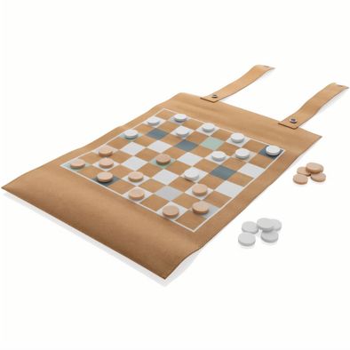 Britton faltbares Backgammon und Damespiel Set aus Kork