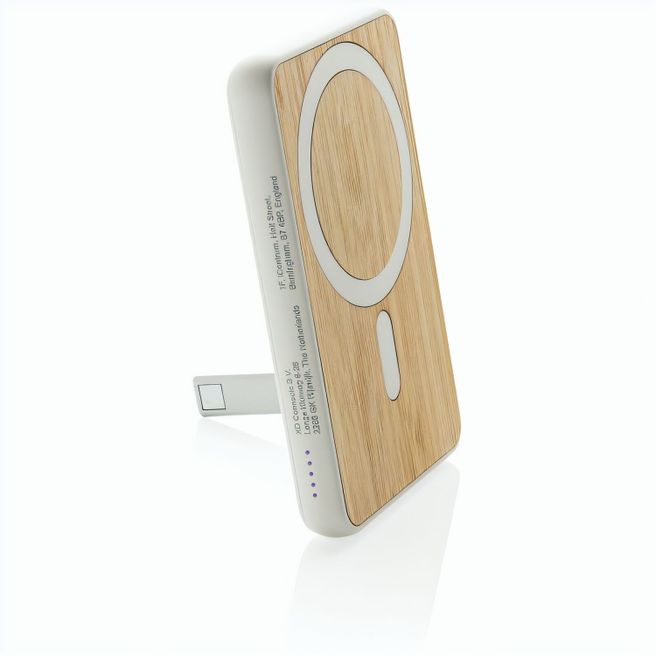 Zen 5000mAh 5W magnetische Bambus-Powerbank aus RCS rPlastik
