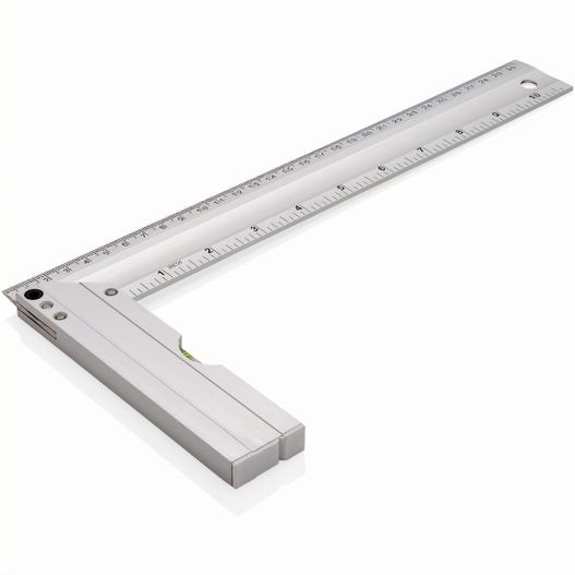 ein quadratischer herrscher mit einem grünen pfeil darauf Lineal mit Wasserwaage (Bild 1)