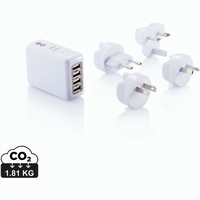 Produktabbildung Reiseadapter mit 4fachem USB Anschluss Reiseadapter mit 4fachem USB Anschluss