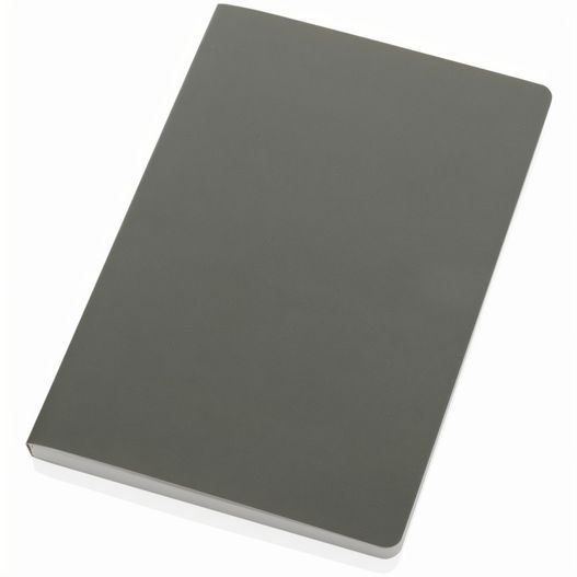 ein graues notizbuch mit schwarzem cover Impact Softcover A5 Notizbuch mit Steinpapier (Bild 1)