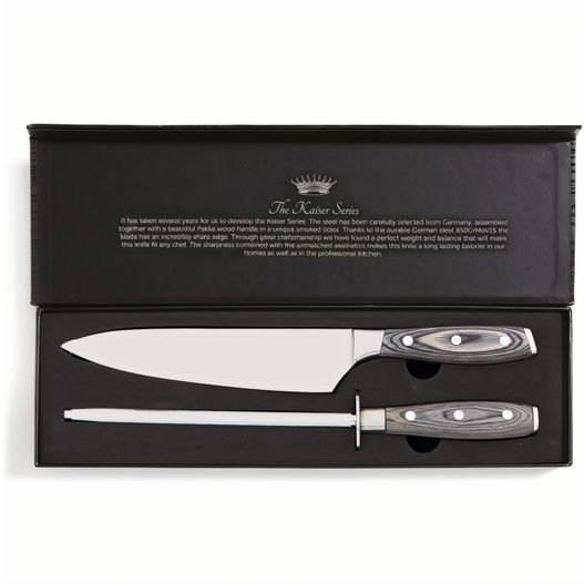 ein paar messer sitzen in einer box VINGA Kaiser Schleifstahlset (Bild 1)