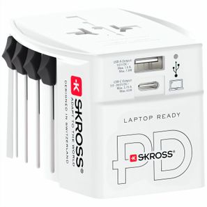 SKROSS World Travel Adapter MUV 65W PD mit USB-C-Kabel