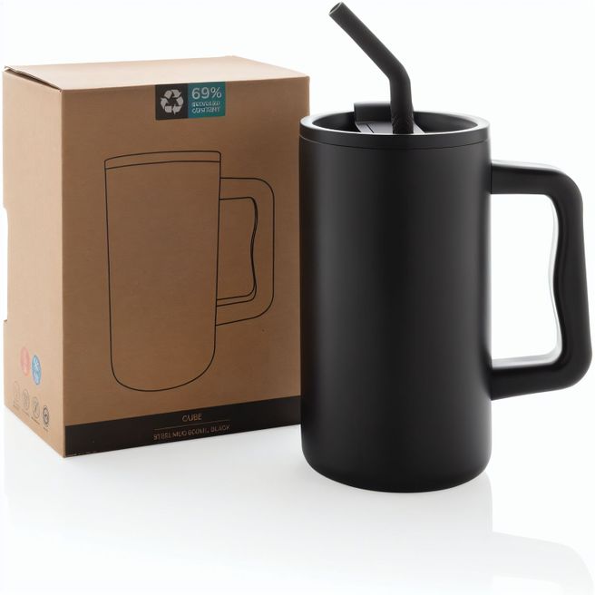 Cube Becher aus RCS recyceltem Stahl 800ml