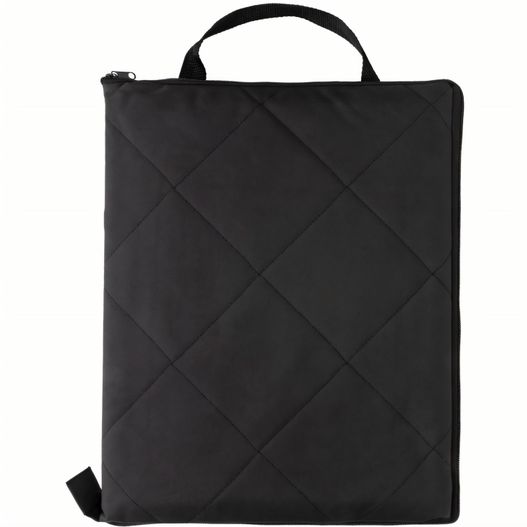 eine schwarze tasche mit einem reißverschluss darauf Impact Aware™ RPET faltbare, gesteppte Picknickdecke (Bild 1)