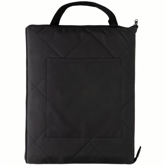 eine schwarze tasche mit einem reißverschluss darauf Impact Aware™ RPET faltbare, gesteppte Picknickdecke (Bild 1)
