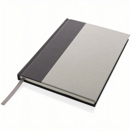 ein schwarzes und weißes buch mit einem band Words GRS zertifiziertes RPET & Kraft Notizbuch A5 (Bild 1)