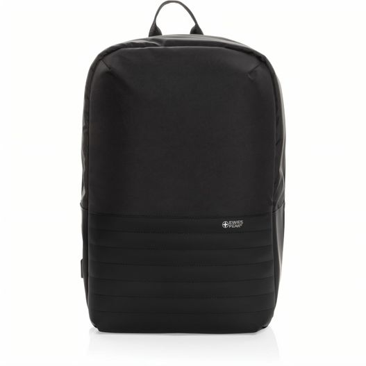 ein schwarzer rucksack mit reißverschluss vorne Swiss Peak AWARE™ Anti-Theft-RFID 15.6"-Laptop-Rucksack (Bild 1)