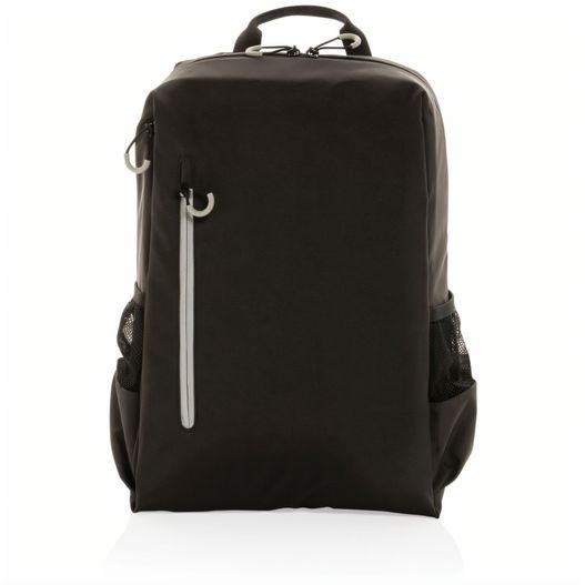 ein schwarzer rucksack mit reißverschluss vorne Impact AWARE™ Lima 15.6" RFID Laptop-Rucksack (Bild 1)