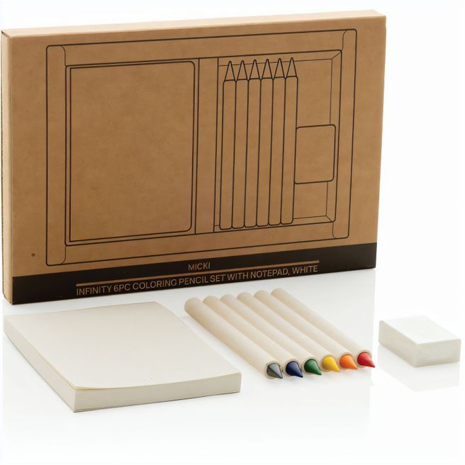 Produktabbildung Micki GRS 6-tlg. Infinity-Buntstifteset mit Notizblock Micki GRS 6-tlg. Infinity-Buntstifteset mit Notizblock