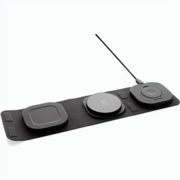 Swiss Peak 15W 3-in 1 Wireless-Reise-Charger aus RCS Plastik