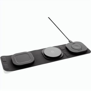 Swiss Peak 15W 3-in 1 Wireless-Reise-Charger aus RCS Plastik