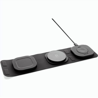 Swiss Peak 15W 3-in 1 Wireless-Reise-Charger aus RCS Plastik
