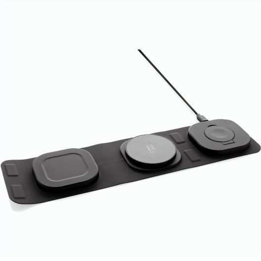 Swiss Peak 15W 3-in 1 Wireless-Reise-Charger aus RCS Plastik (Bild 1)