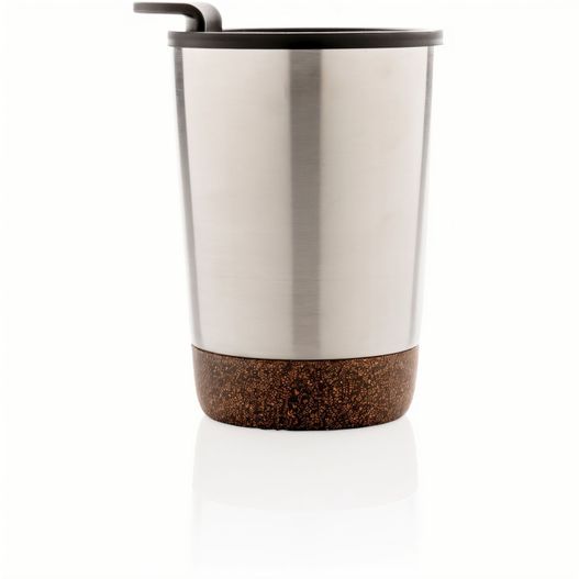 GRS rPP Edelstahl-Kaffeebecher mit Kork (Bild 1)