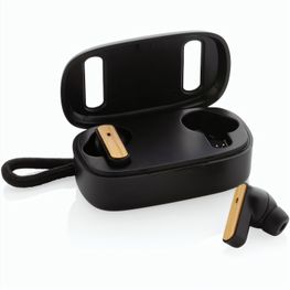 TWS-Ohrhörer aus recyceltem RCS-Kunststoff und Bambus