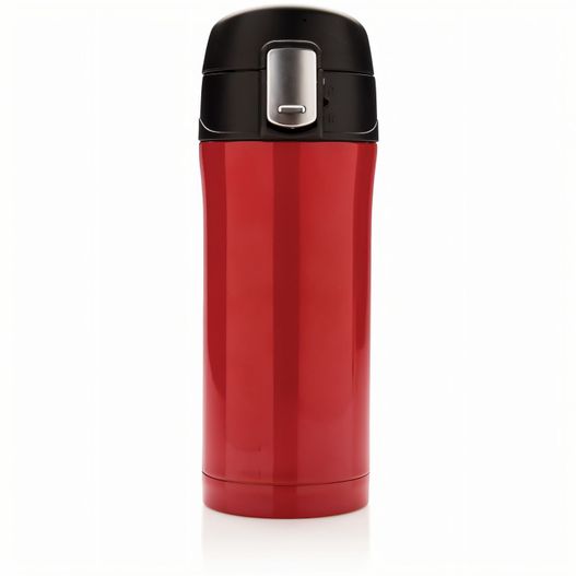 eine rote und schwarze thermoflasche auf weißem hintergrund Easy-Lock Vakuum-Becher aus RCS recyceltem Stainless-Steel (Bild 1)