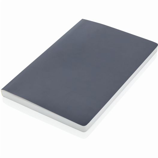 ein graues notizbuch mit einem weißen cover Impact Softcover A5 Notizbuch mit Steinpapier (Bild 1)