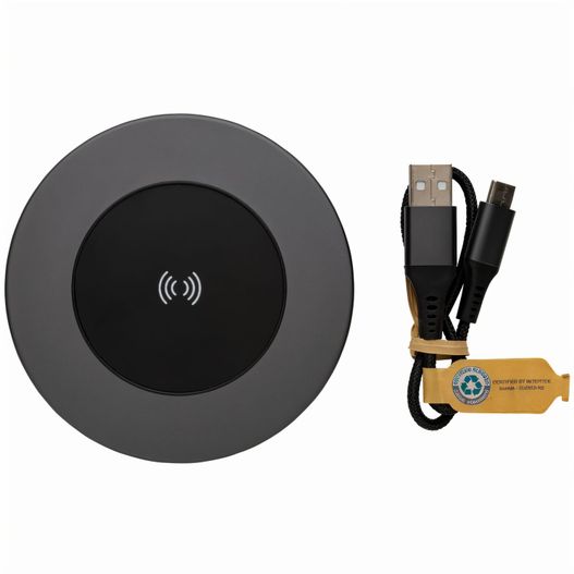 ein drahtloses gerät mit einem ladegerät und einem kabel Terra 10W Wireless Charger aus RCS recyceltem Aluminium (Bild 1)
