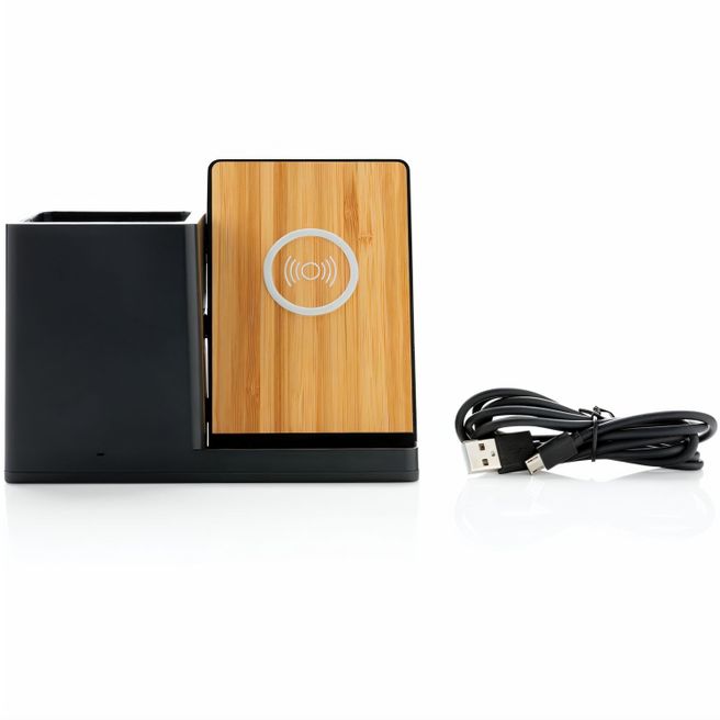 Ontario 10W Wireless Charger aus Bambus und RCS Kunststoff
