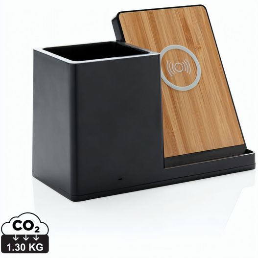 Ontario 10W Wireless Charger aus Bambus und RCS Kunststoff (Bild 1)