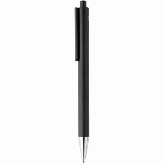 ein stift mit einem schwarzen körper und einer silbernen spitze Amisk Stift aus RCS-zertifiziert recyceltem Aluminium (Bild 1)