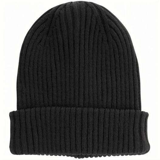 ein schwarzer hut auf weißem hintergrund Impact AWARE™ Polylana® doppelt gestrickte Mütze (Bild 1)