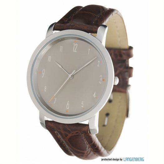 eine uhr mit einem braunen lederarmband Metalluhr MATTHEW (Bild 1)