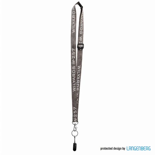 ein lanyard mit einem schwarzen und weißen logo auf ihm Schlüsselband W-257 (Bild 1)