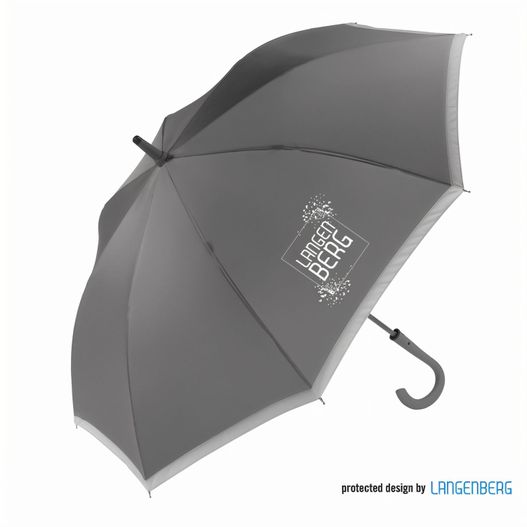ein schwarzer regenschirm mit einem weißen logo auf ihm Stockschirm STRIKE (Bild 1)