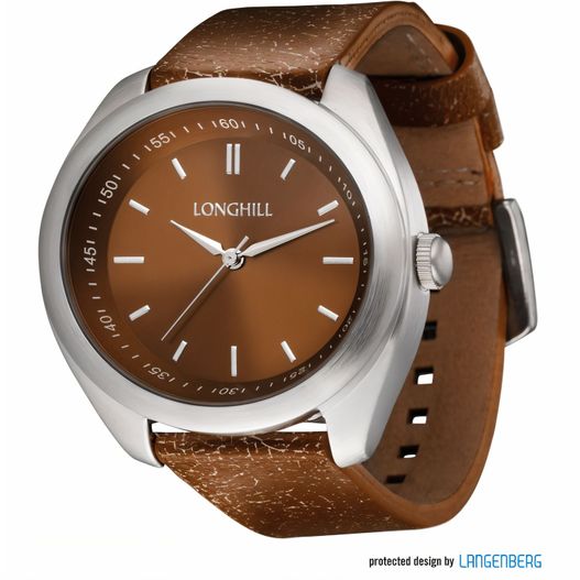 eine braune uhr mit einem braunen lederband Metalluhr HEIKKI (Bild 1)