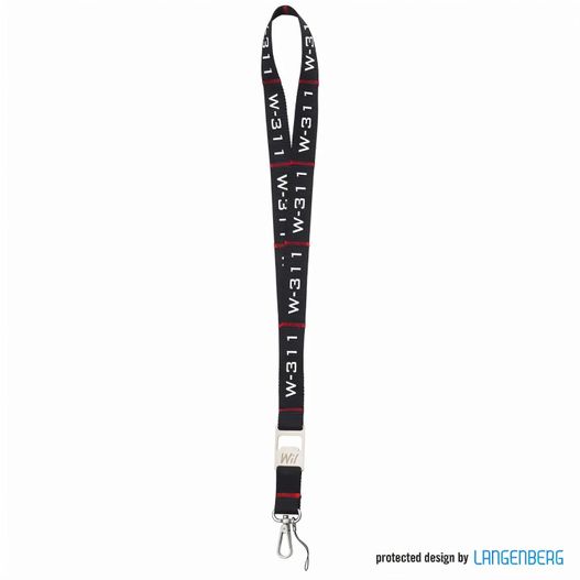ein lanyard mit einem schwarzen und roten lanyard mit einem weißen lanyard mit einem roten und schwarzen lanyard mit einem weißen lanyard mit schwarzem lanyard und rotem lanyard Schlüsselband W-311 (Bild 1)