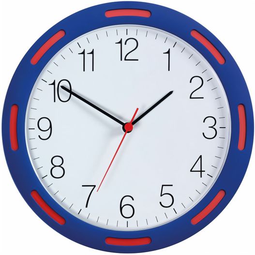 eine uhr mit einer roten zweiten hand und einer blauen zweiten hand Funk-Wanduhr U-2248 (Bild 1)