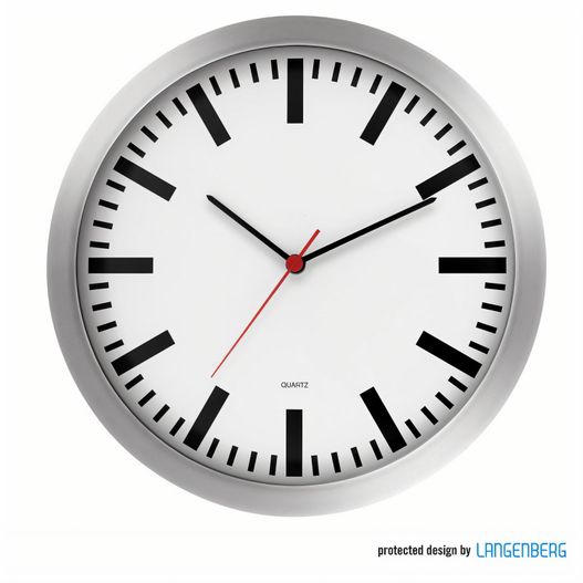 eine uhr mit einer roten zweiten hand auf einem weißen hintergrund Funk-Wanduhr U-2245 (Bild 1)