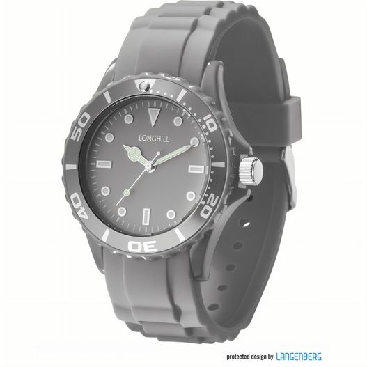 eine uhr mit einem grauen band und einem schwarzen gesicht Kunststoffuhr LOGI LADY (Bild 1)