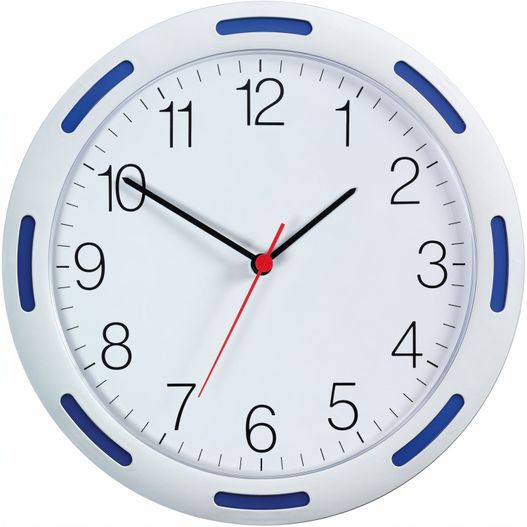 eine uhr mit einer roten zweiten hand und einem weißen gesicht Quarz-Wanduhr U-1248 (Bild 1)