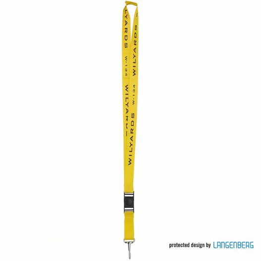 gelber lanyard mit schwarzem und weißem streifen Schlüsselband W-134 (Bild 1)