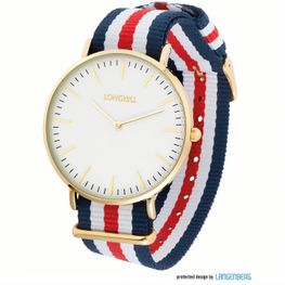 Metalluhr TEXSTYLE FLAT gold big