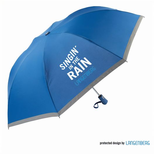 ein blauer regenschirm mit einem weißen logo auf ihm Taschenschirm STRIKE MINI (Bild 1)